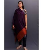 Delicate Wrap Along With Dark Purple Base And Highly Defined Broad Border Gains Whole Attention.