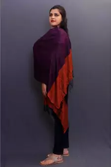 Delicate Wrap Along With Dark Purple Base And Highly Defined Broad Border Gains Whole Attention.