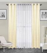 ROSARA HOME Pack of 4 Eyelet Polycotton Door Curtains