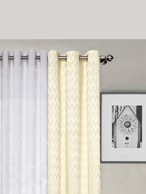 ROSARA HOME Pack of 4 Eyelet Polycotton Door Curtains 2