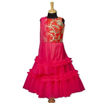 Pink & White Barbie By Indo Western Lehenga Choli With Dupatta 1