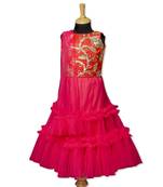 Pink & White Barbie By Indo Western Lehenga Choli With Dupatta