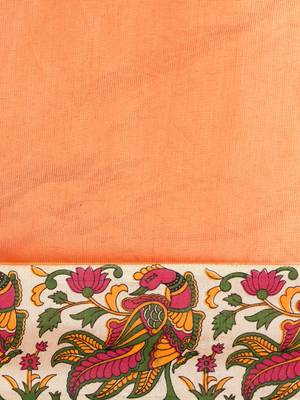 CLASSICATE From The House Of The Chennai Silks Women's Orange Manipuri Kota Saree With Blouse 3