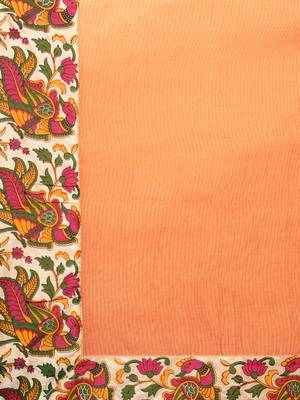 CLASSICATE From The House Of The Chennai Silks Women's Orange Manipuri Kota Saree With Blouse 4