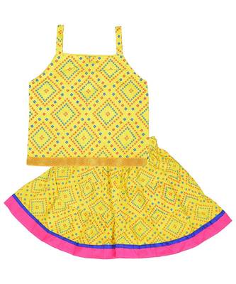 Bhandhej Block Print Cotton Baby Girls skirt & Top 1