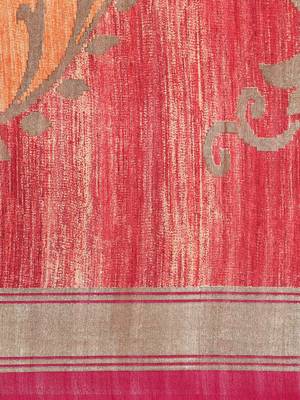 CLASSICATE From The House Of The Chennai Silks Women's Orange Dupion Saree With Blouse 3