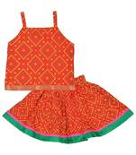 Bhandhej Block Print Cotton Baby Girls skirt & Top