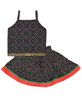 Bhandhej Block Print Cotton Baby Girls skirt & Top 1