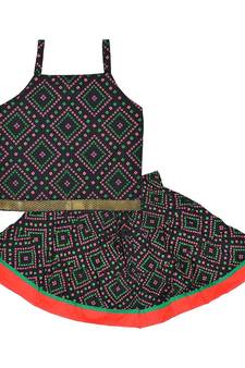 Bhandhej Block Print Cotton Baby Girls skirt & Top