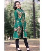 Green Colour New Look With High Quality Wool Aari Work Women Jacket