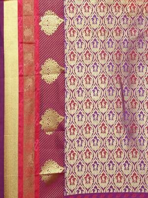 CLASSICATE From The House Of The Chennai Silks Women's Pink Dharmavaram Silk Saree With Blouse 4