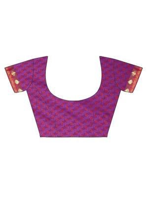 CLASSICATE From The House Of The Chennai Silks Women's Pink Dharmavaram Silk Saree With Blouse 5