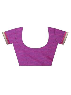 CLASSICATE From The House Of The Chennai Silks Women's Magenta Dharmavaram Silk Saree With Blouse 5