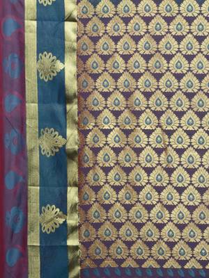 CLASSICATE From The House Of The Chennai Silks Women's Green Dharmavaram Silk Saree With Blouse 4