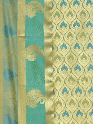 CLASSICATE From The House Of The Chennai Silks Women's Blue  Dharmavaram Silk Saree With Blouse 4