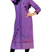 Violet Embroidered Cotton Kurtis