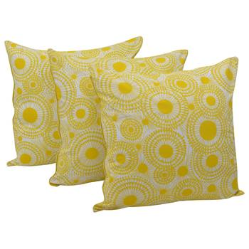 Reme 3D Printed Yellow Cotton Square Decorative Cushion Cover 1