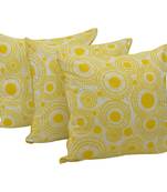 Reme 3D Printed Yellow Cotton Square Decorative Cushion Cover