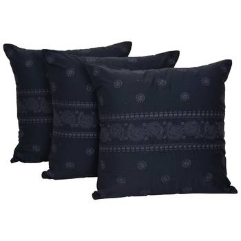 Reme Embroidered Blue Cotton Square Decorative Cushion Pillow Cover 1