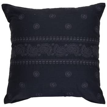 Reme Embroidered Blue Cotton Square Decorative Cushion Pillow Cover 2