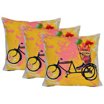 Reme  Embroidered Multicolor Cotton Square Decorative Cushion Cover Pillow Case 1