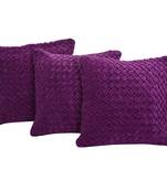 Reme Embroidered Purple Velvet Square Decorative Cushion Cover Pillow Case