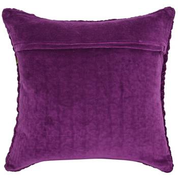 Reme Embroidered Purple Velvet Square Decorative Cushion Cover Pillow Case 3