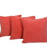Reme Embroidered Orange Velvet Square Decorative Cushion Cover Pillow Case