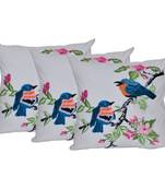 Reme Embroidered White Cotton Square Decorative Cushion Cover Pillow Case