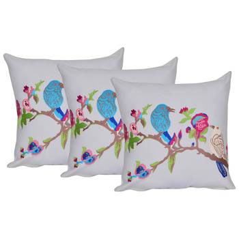 Reme Embroidered Cushion Cover White Cotton Pillow Case 1