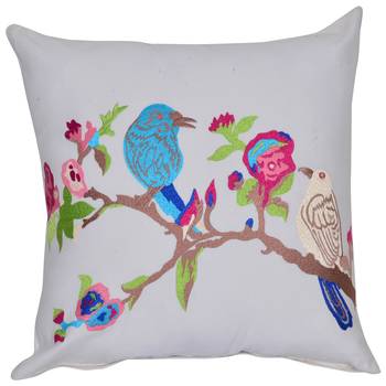 Reme Embroidered Cushion Cover White Cotton Pillow Case 2