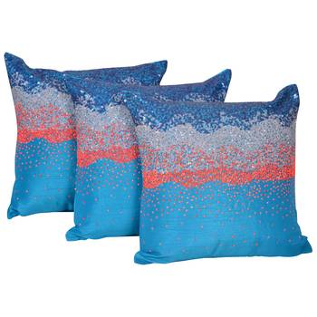 Reme Printed Multicolor Raw Silk Square Decorative Cushion Cover Pillow Case 1