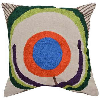 Reme Embroidered Multicolor Cotton Square Decorative Cushion Cover 2