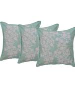 Reme Embroidered Blue Cotton Square Decorative Cushion Cover