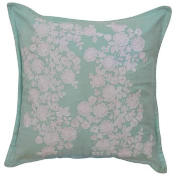 Reme Embroidered Blue Cotton Square Decorative Cushion Cover 2