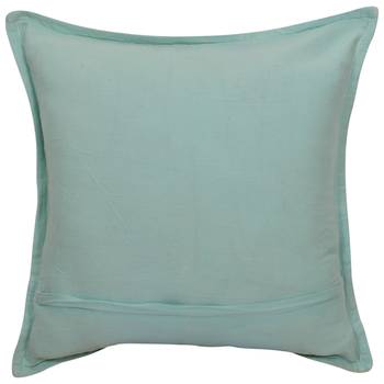 Reme Embroidered Blue Cotton Square Decorative Cushion Cover 3