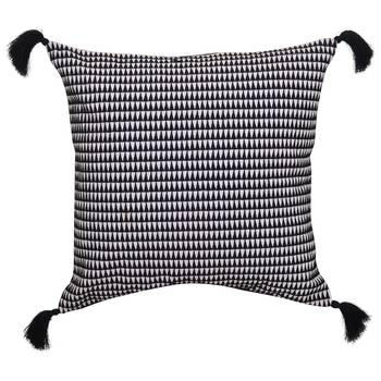 Reme Embroidered Black Cotton Square Decorative Cushion Cover 2