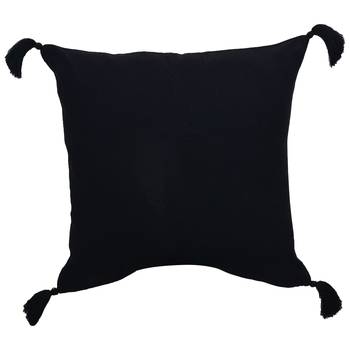 Reme Embroidered Black Cotton Square Decorative Cushion Cover 3