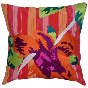 Reme Embroidered Multicolor Cotton Square Decorative Cushion Cover 2