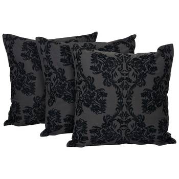 Reme Black Cotton Square Black Cushion Cover 1