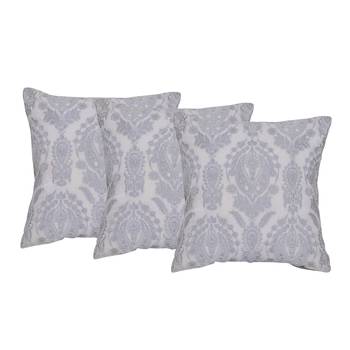 Reme Embroidered White Cotton Square Decorative Cushion Cover 1