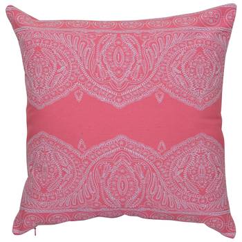 Reme Embroidered Peach Cotton Square Decorative Cushion Cover 2
