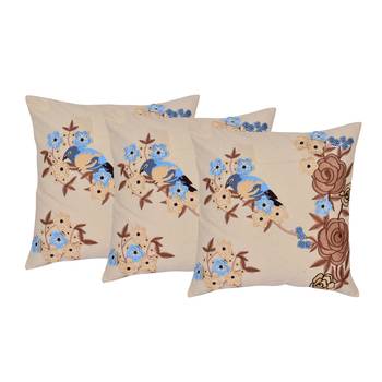 Reme Embroidered Multicolor Cotton Square Decorative Cushion Cover 1
