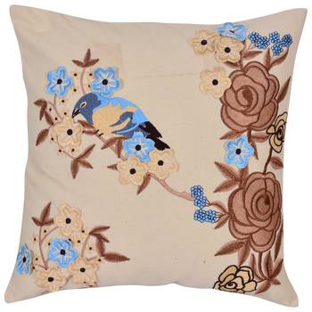 Reme Embroidered Multicolor Cotton Square Decorative Cushion Cover 2