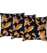 Reme Embroidered Floral Black Cushion Cover