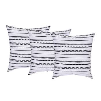 Reme Embroidered Cushion Cover Striped White And Black 1