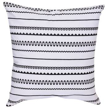Reme Embroidered Cushion Cover Striped White And Black 2