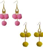 Pink pom-pom-earrings