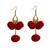 Red pom-pom-earrings