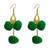 Green pom-pom-earrings
